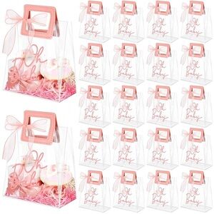 Sweetude 25 Pcs Clear Baby Shower Favor Bags